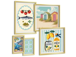 Conjunto De Pinturas Cozinha Mediterrânea Sabores Espelharte (5 Peças)