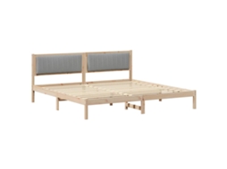 Estrutura da Cama com Cabeceira Cinzento Claro 200x200 cm MAISON EXCLUSIVE