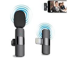 Microfone De Lapela Sem Fio Compatível Com Iphone-ipad Mini Microfone Para Youtube Entrevista Com Vloggers De Transmissão Ao Vivo Do*