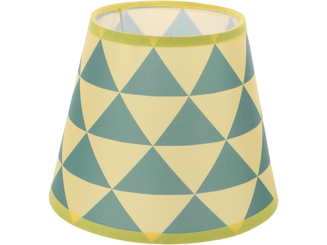 Abajur Triangular Verde Em Tecido Para Luminária De Mesa Decorativa, Fácil De Montar.