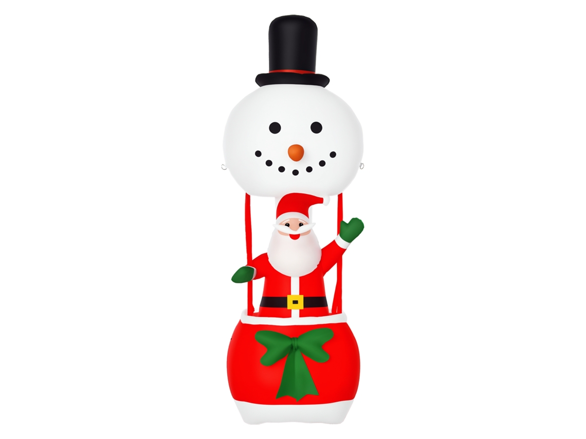 Papai Noel Inflável Em Balão De Ar Quente, Decoração Natalina Externa Com Luzes De Led - Multicolorido