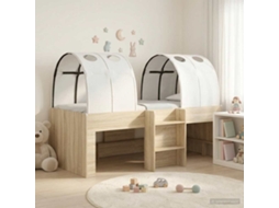 Vidaxl Cama Com Túnel 3 Unid. Carvalho Sonoma E Branco
