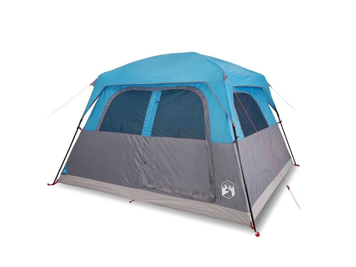 VIDAXL Tenda Familiar Estilo Cabana para 6 Pessoas Impermeável Azul