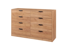 Aparador Varkaus com 8 Gavetas Mdf 90X140X40 Cm Carvalho [EN.CASA].