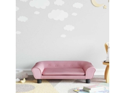 Vidaxl Sofá Infantil 70x45x26 Cm Veludo Rosa