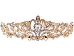 Coroa de casamento com liga metálica e strass, elegante e fácil de usar.