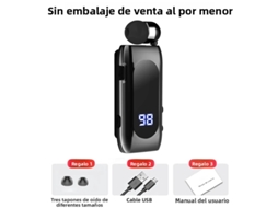 Fone de Ouvido MDUG Bluetooth para Carro com Microfone, 20h de Duração (preto A)