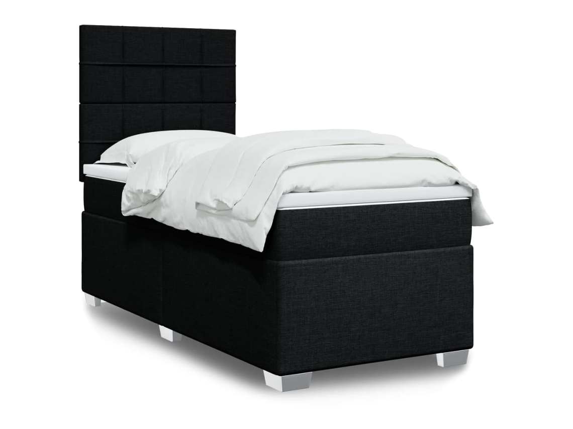 Vidaxl Cama com Molas/colchão 80x200 Cm Tecido Preto