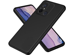 Capa Protetora para Xiaomi Redmi 12C/11A HONGWE. Textura Macia Anti-Choque Preto