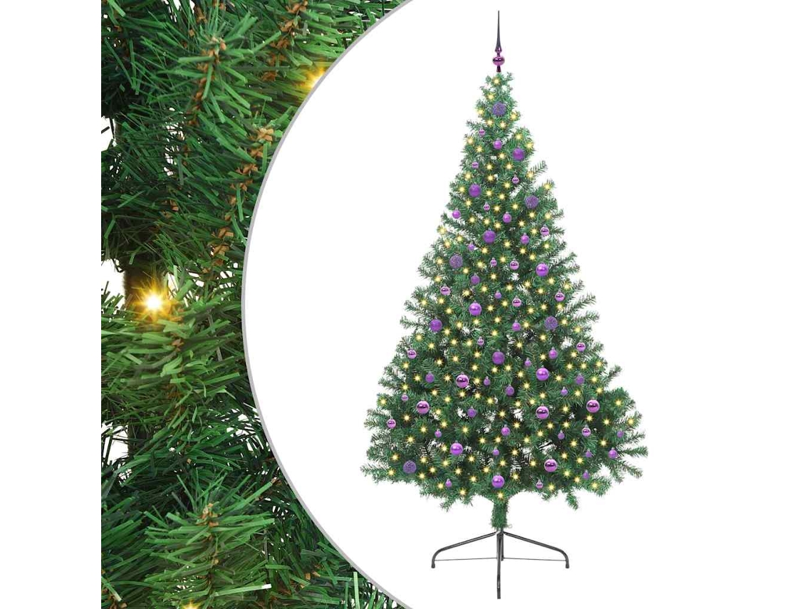 Conjunto 1 Decoração De Árvore De Natal Vidaxl Verde Pvc (240 Cm)