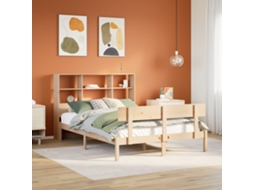 Cama Com Estante Sem Colchão 120x200 Cm Pinho Maciço