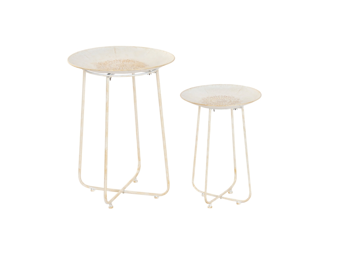 Conjunto de 2 Mesas Laterais de metal com mandala, 48x48x66cm ALEXANDRA HOUSE LIVING