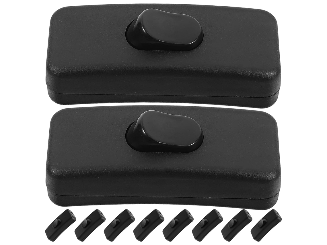 Interruptor De Linha Para Lâmpadas E Pequenos Eletrodomésticos, Interruptor Basculante Elétrico Em Abs E Cobre, 10 Peças