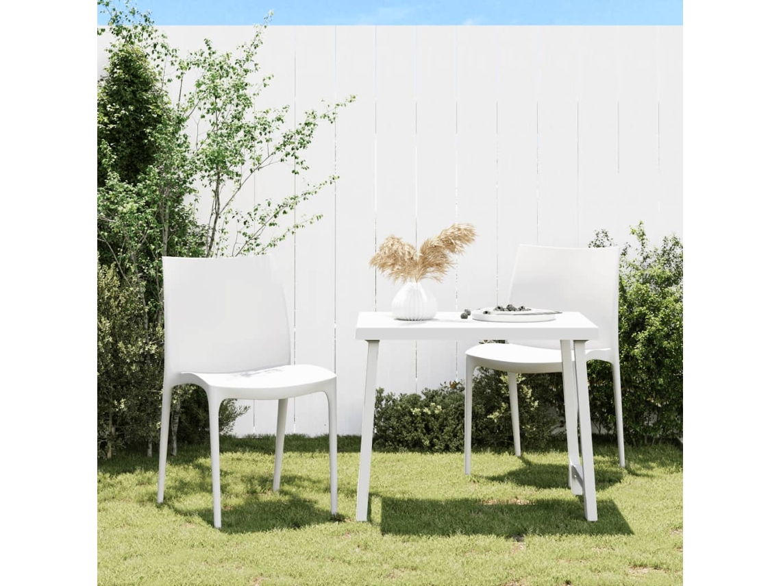 Vidaxl Cadeiras De Jardim 2 Pcs Polipropileno 50x46x80 Cm Cor Creme