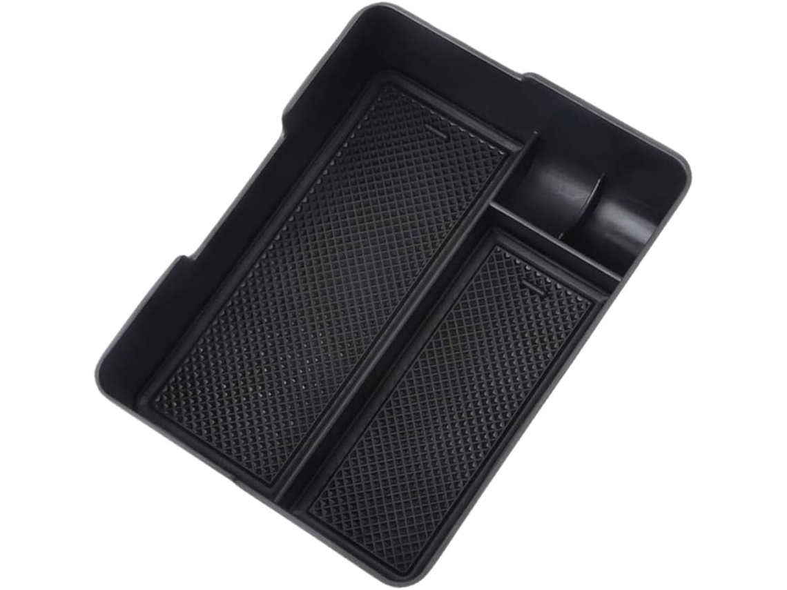Caixa organizadora de plástico para console de carro com compartimentos divididos (3 compartimentos)