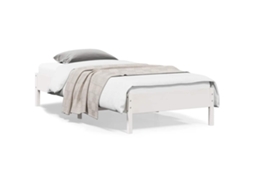 Vidaxl Cama Sem Colchão 90x200 Cm Madeira De Pinho Maciça Branco