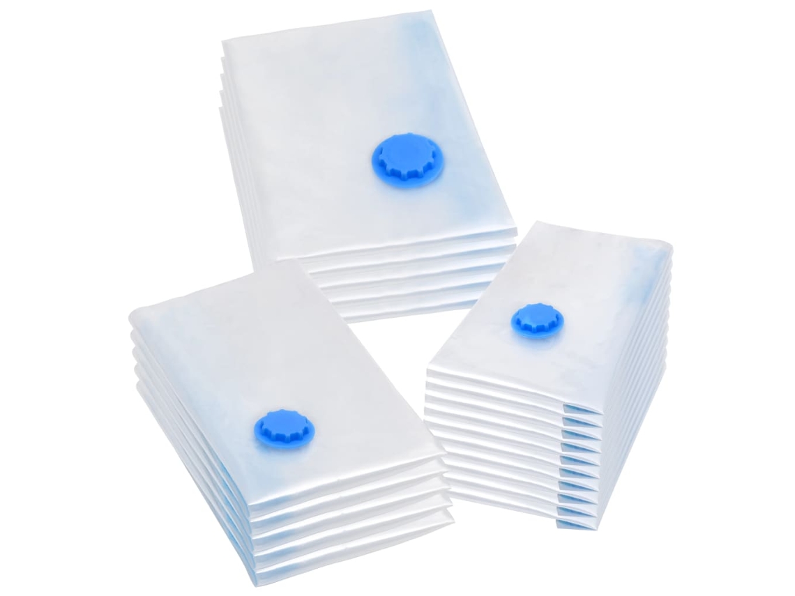 Vidaxl Sacos Para Arrumação De Roupas A Vácuo 3 Tamanhos 20 Pcs