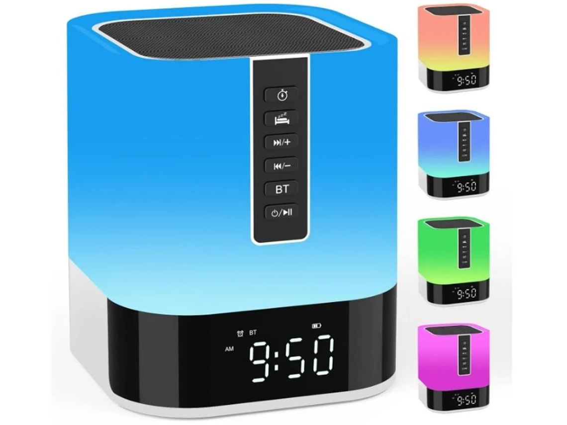 Lâmpada De Cabeceira Com Despertador Alto Falante Bluetooth Luz Noturna Lâmpada De Toque Infantil Com Máquina De Som Luz Led Regulável Que Yizhood