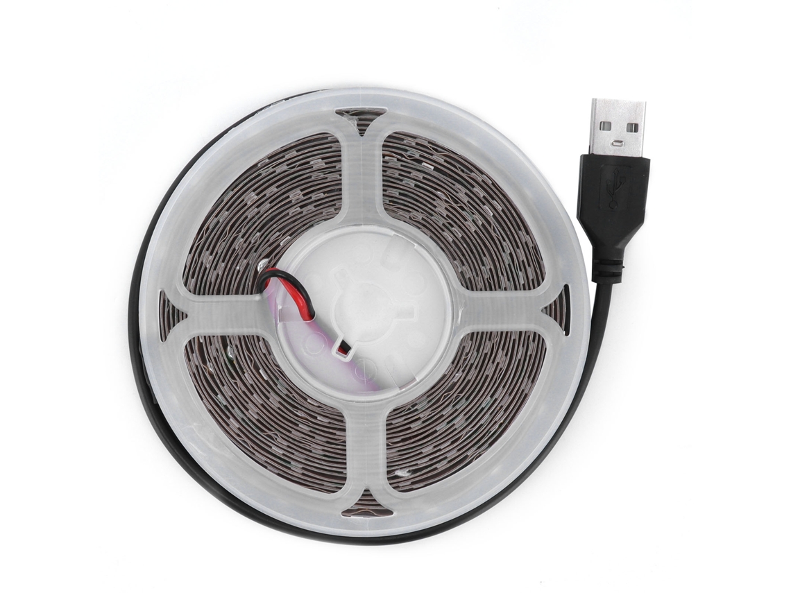 Fita de Luz LED 5m USB 5V luz branca quente adesivo forte decoração casa quarto cozinha | S/MARCA