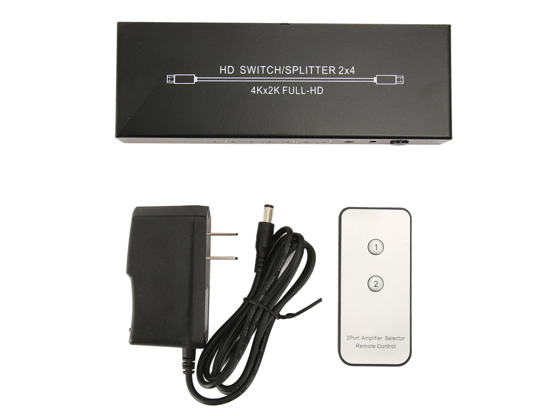 Divisor de Interface Mali 2x4 4kx2k 60hz com Controle Remoto