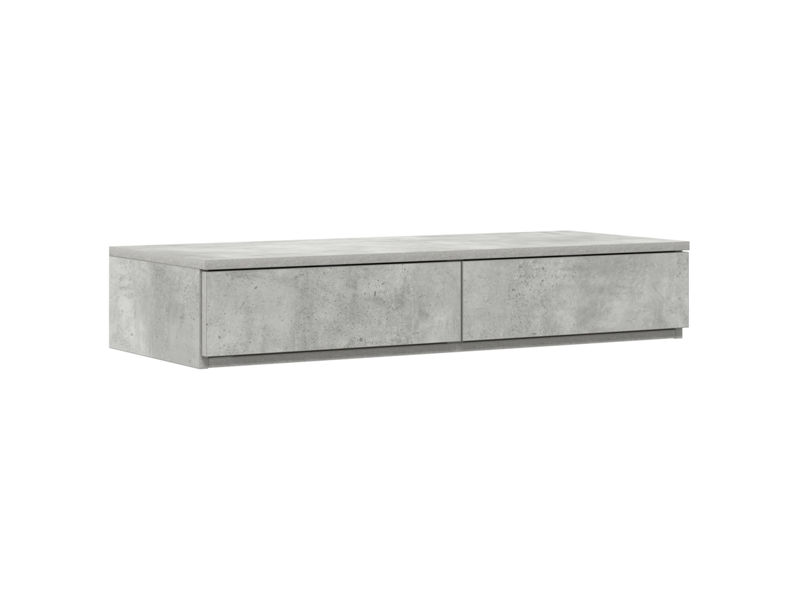 Mesa De Cabeceira Minimalista Cinza Concreto Vidaxl Cinzento Derivados De Madeira (90x36.5x16.5cm)