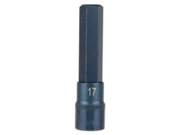 Adaptador de soquete hexágono para parafusadeira elétrica 1/2" 100mm H17 aço S2 S/MARCA