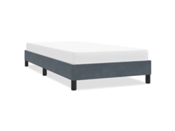 Estrutura De Cama Sem Colchão 80x210 Cm Veludo Cinzento-escuro
