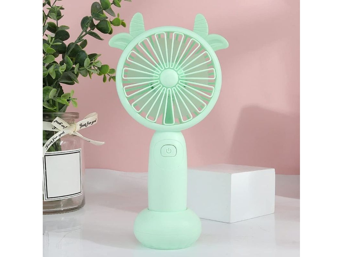 Ventilador Portátil Nova Line, mini, USB, silencioso, recarregável, amarelo e vermelho | S/MARCA