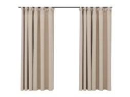 Curtain, Curtains Vidaxl Bege Tecido (140 X 175 Cm)