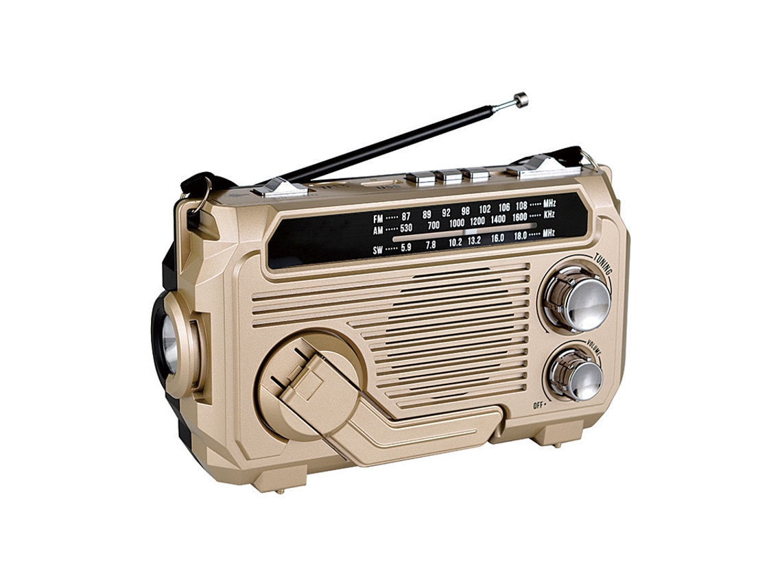 Rádio Fm/am/sw Com Carregamento Solar, Receptor De Rádio De Emergência, Manivela, Bluetooth 5.2, Compatível Com Cartões Tf E Usb. Brilvibera