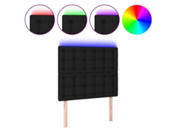 Cabeceira de cama com LED em tecido 80x5x118/128 cm vermelha MAISON EXCLUSIVE