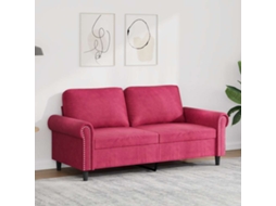 Vidaxl Sofá De 2 Lugares Veludo 140 Cm Vermelho Tinto