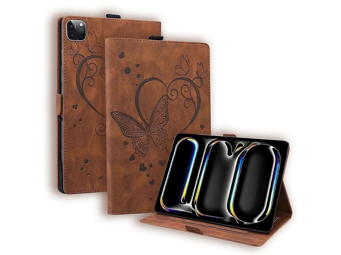 Capa de couro para tablet Love Webake com estampa de borboleta