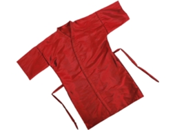 Capa para cabelo resistente e de secagem rápida em tecido pongee vermelho, ideal para salões de beleza.