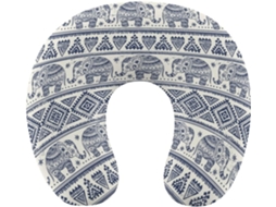 Almofada Retrô Africana Suporte o Pescoço Espuma Viscoelástica Fácil de Limpar Ideal para Viagens, Casa e