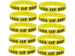 Conjunto de 10 Pulseiras de Silicone Shineofi para Formatura, Para Meninos, Meninas, Mulheres E Para 2025