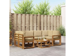 Vidaxl Conjunto De Sofás Para Exterior 7 Unid. Natural E Bege