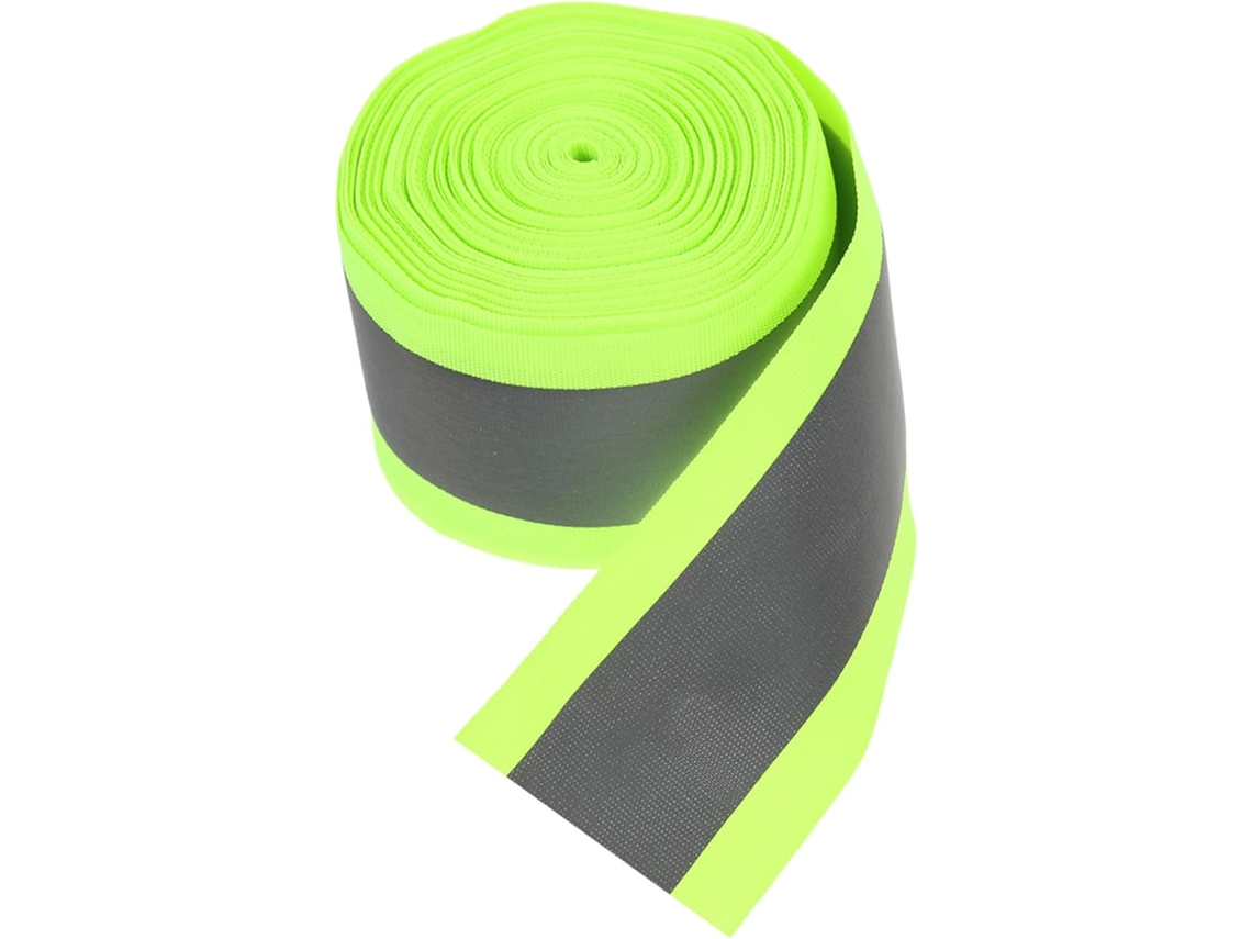 Faixa De Tecido De Poliéster Refletivo Fluorescente Verde Para Vestuário