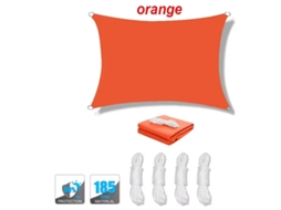 Toldo Vela De Sombra Impermeável E Proteção Uv Com Cordas Para Jardim E Pátio,laranja/2x2m Gertiz