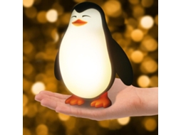 Abajur Infantil Em Formato De Pinguim 3 Níveis Brilho Ajustáveis,