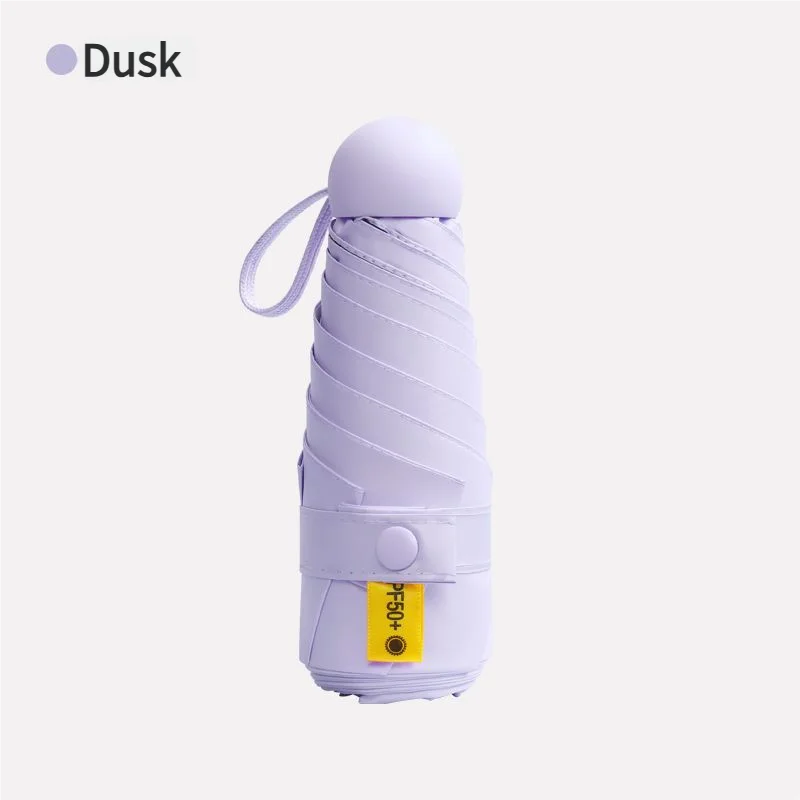 Mini Guarda chuva Cápsula MDUG, UPF50+, Proteção UV, Cinco Dobras, Roxo