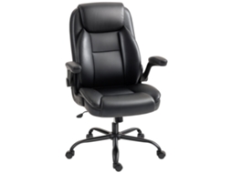 Cadeira de Mesa Com Apoios de Braço Retráteis, Cadeira Ergonômica, Altura Ajustável, Função Balanço, Preta -cy