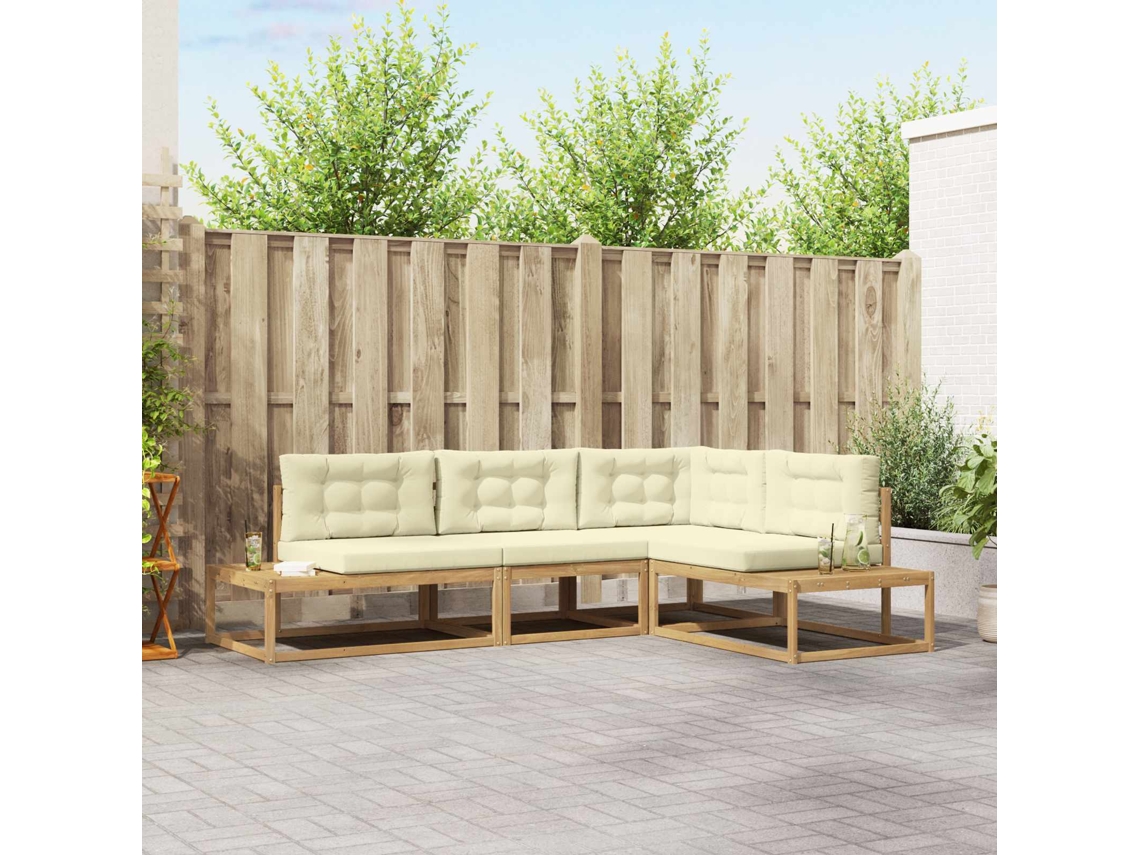 Vidaxl Conjunto De Sofás Para Exterior Branco 277,5 X 198,5 X 73 Cm