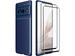 Conjunto de Películas de Ecrã Proteção Fibra para Google Pixel 6 Pro HONGWE. Azul (2un)
