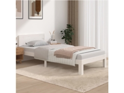 Estrutura De Cama 90x200 Cm Pinho Maciço Branco