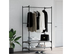 Vidaxl Suporte P/ Roupas C/ Prateleiras Deriv. Madeira Cinzento Sonoma