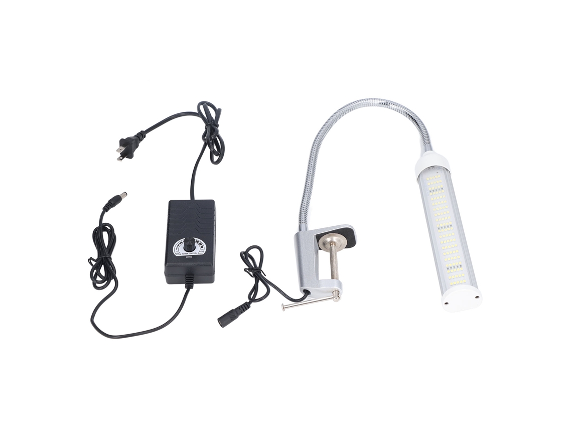 Rebe-luz De Trabalho Led Gooseneck Com Pinça C Prata 21w Regulável Para Ferramentas De Máquina De Alumínio