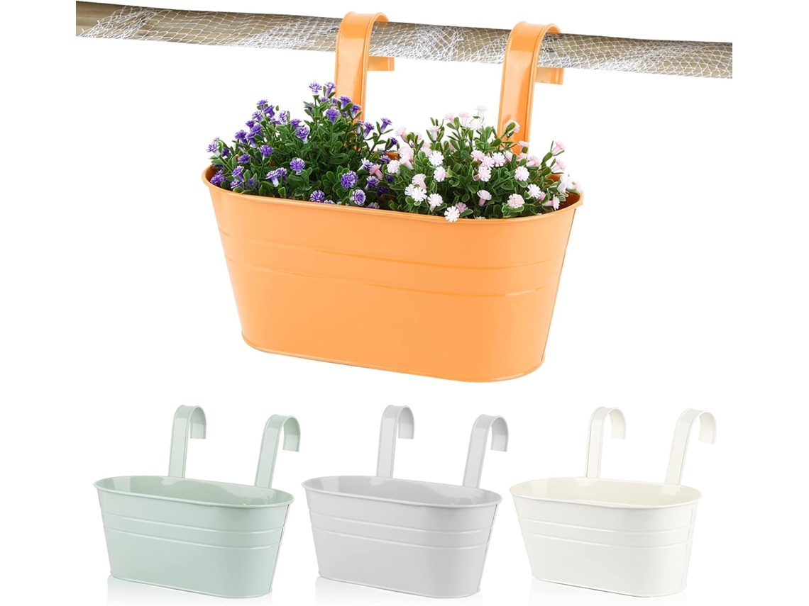 Copos Metálicos Suspensos com Gancho Duplo Removível para Decoração de Varandas e Jardins Internos e Externos Zeuxo