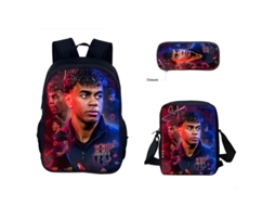 Conjunto De Três Peças Com Motivos De Estrelas Do Futebol, Incluindo Mochila + Mala A Tiracolo + Bolsa Para Material Escolar, Modelo 7