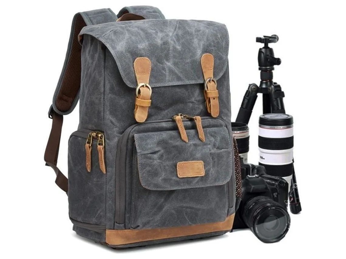 Mochila Para Câmera Dslr, Bolsa Para Laptop De 15,6 Polegadas, Bolsa De Viagem Para Câmera Cinza Escuro Brilvibera